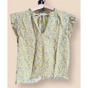 Anthropologie Floral Print Cotton Top -
Floral - Yellow/Sunflower Multi